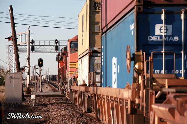 BNSF double stack train at Houston, Texas