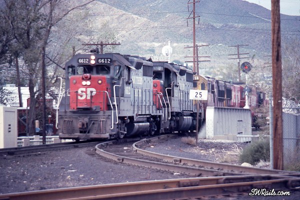 Southern Pacific and Rock Island locomotives at El Paso, Texas