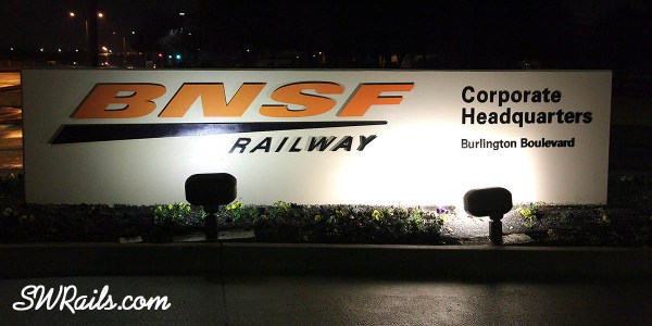 Sign at BNSF corporate offices at Fort Worth