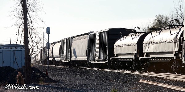KCS freight cars on train