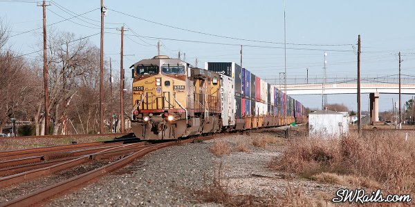Union Pacific train at Rosenberg, Texas