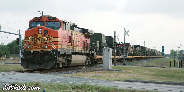 BNSF military train, Houston, TX