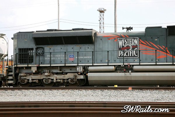 Detail view of the rear of UP SD70ACe 1983