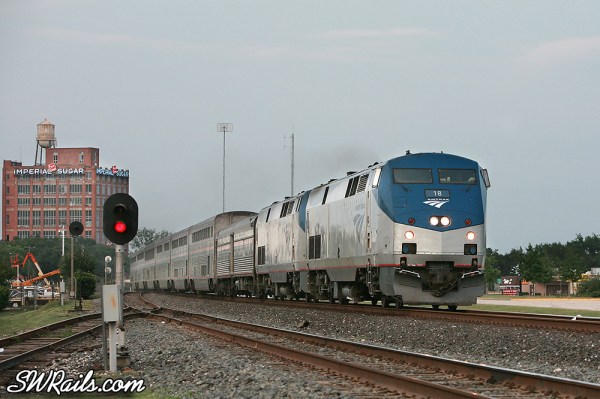 Amtrak Sunset Limited at Sugar Land TX on May 7, 2012