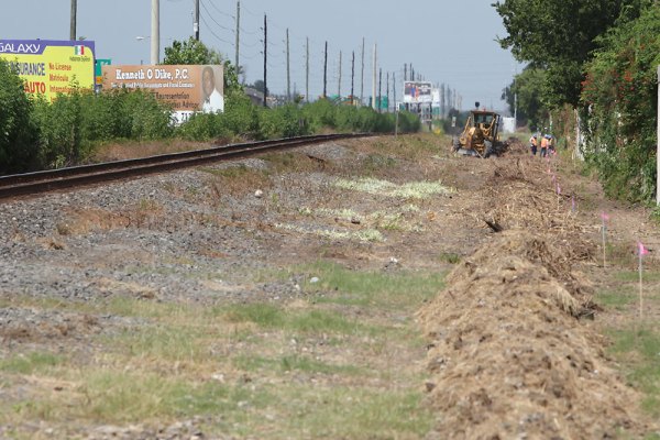 Union Pacific Glidden Sub double tracking project between Heacker, TX and Missouri City, TX.