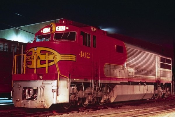 ATSF U30CG 402, possibly at Argentine