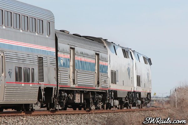 Amtrak P42DC 14 on the Sunset Limited at Sugar Land TX