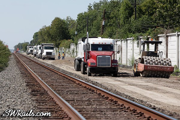 Union Pacific trackwork near MP 15 of Glidden sub in Houston TX