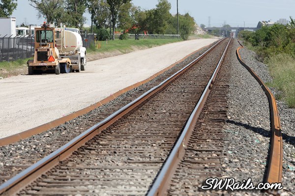 Union Pacific trackwork near MP 15 of Glidden sub in Houston TX