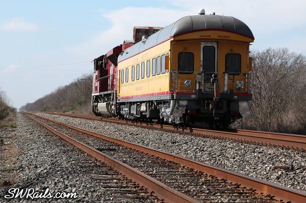 UP 1988 SD70ACE Katy Heritage on SSPSA special passenger train at Lissie TX