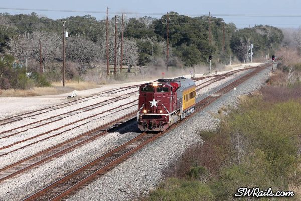 UP 1988 SD70ACE Katy Heritage on SSPSA special passenger train at Glidden TX