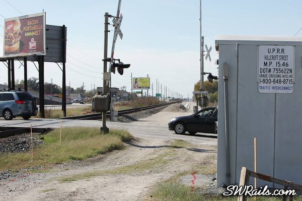Union Pacific new Glidden sub main line at Hillcroft Avenue in Houston TX