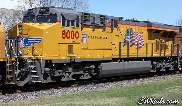 UP ES44AC 8000 at Stafford TX