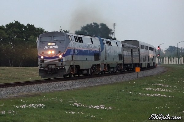 Amtrak P42 184 on the Sunset Limited at Stafford TX