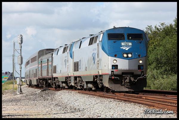 Amtrak P42DC 180 on train #2 at Houston, TX