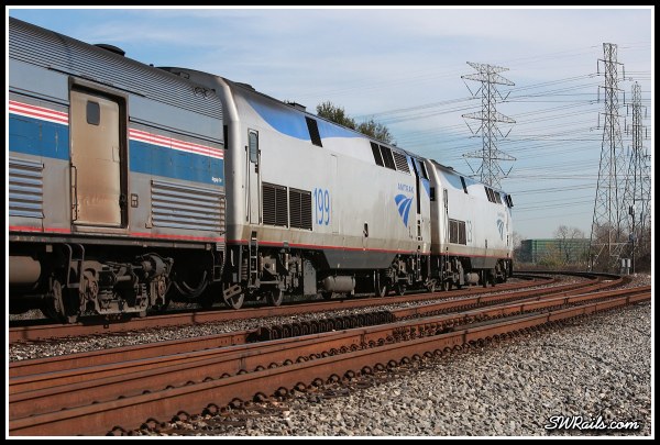 Amtrak P42 199 on train 2, Sunset limited, at Houston TX