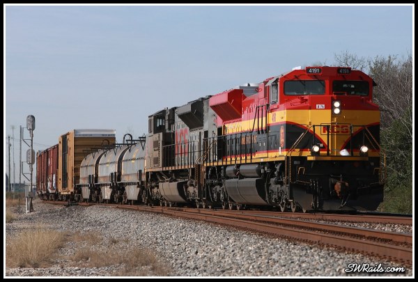 KCS SD70ACE 4191 at Houston TX on freight train